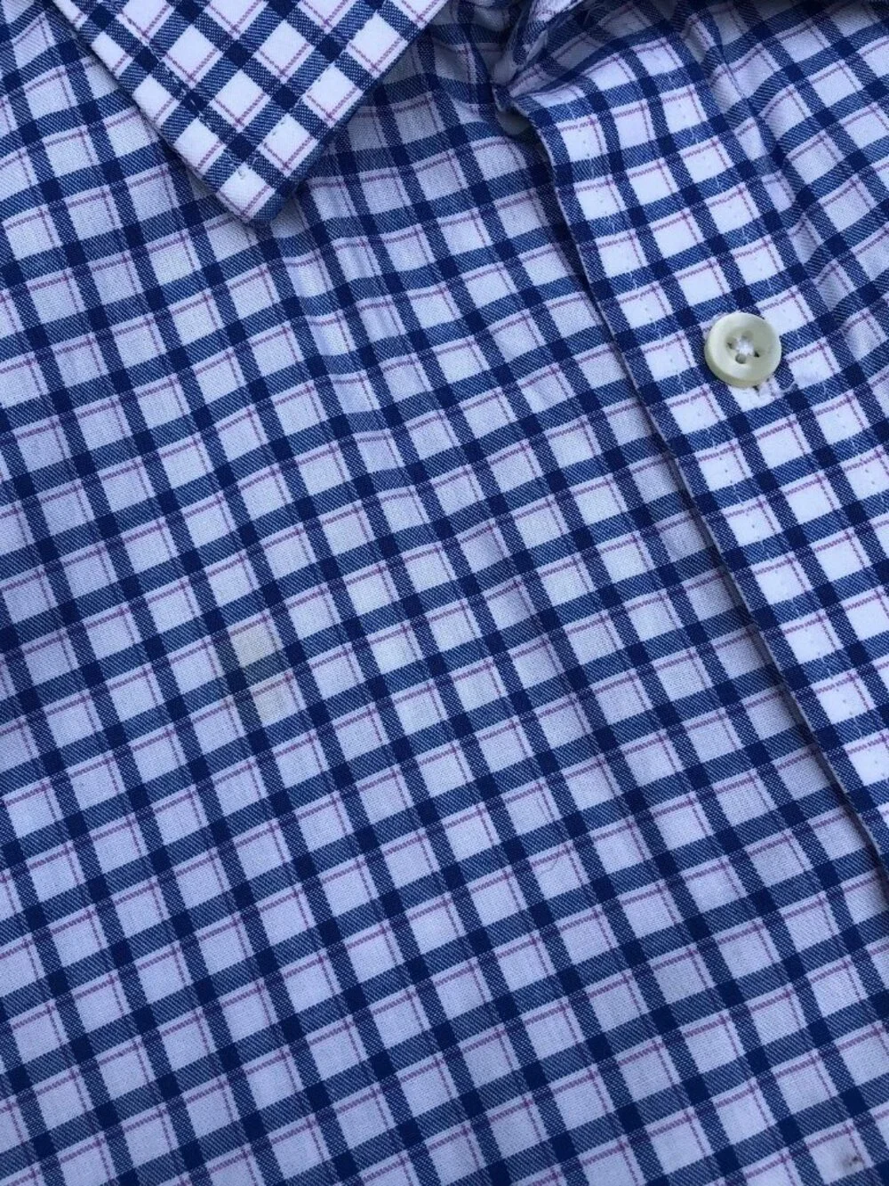 MICHAEL KORS Button Down Dress Shirt Mens 16.5 - 32/33 Check Blue Long Sleeve